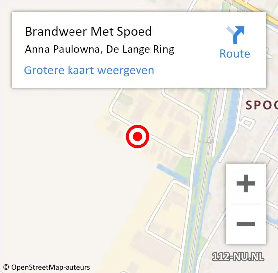 Locatie op kaart van de 112 melding: Brandweer Met Spoed Naar Anna Paulowna, De Lange Ring op 22 april 2022 21:30