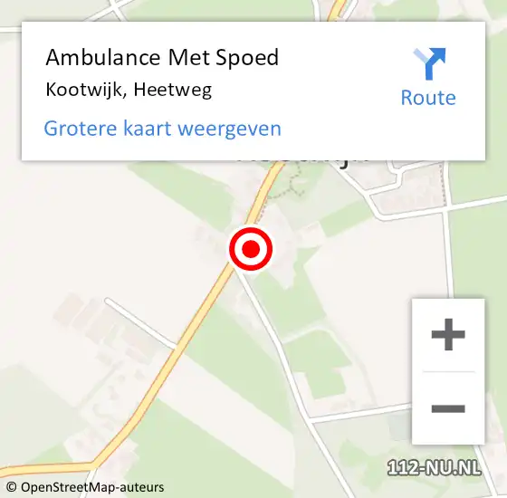 Locatie op kaart van de 112 melding: Ambulance Met Spoed Naar Kootwijk, Heetweg op 22 april 2022 21:35