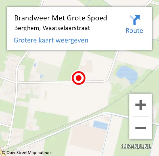 Locatie op kaart van de 112 melding: Brandweer Met Grote Spoed Naar Berghem, Waatselaarstraat op 22 april 2022 21:37