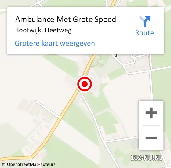 Locatie op kaart van de 112 melding: Ambulance Met Grote Spoed Naar Kootwijk, Heetweg op 22 april 2022 21:37