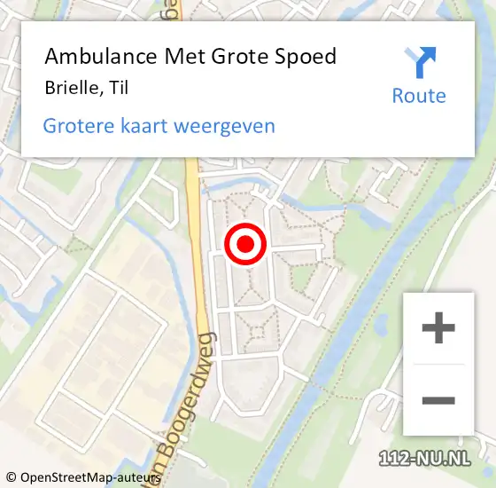 Locatie op kaart van de 112 melding: Ambulance Met Grote Spoed Naar Brielle, Til op 22 april 2022 21:44