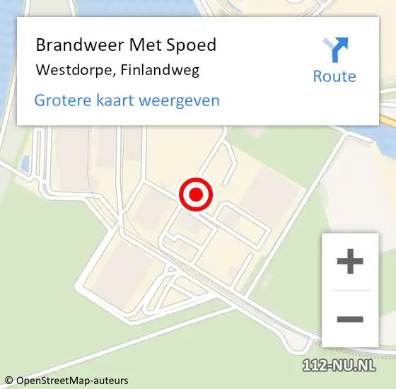 Locatie op kaart van de 112 melding: Brandweer Met Spoed Naar Westdorpe, Finlandweg op 22 april 2022 21:52