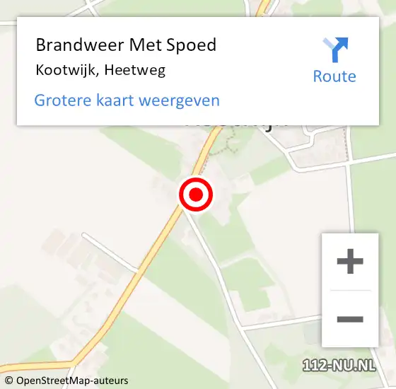 Locatie op kaart van de 112 melding: Brandweer Met Spoed Naar Kootwijk, Heetweg op 22 april 2022 21:53