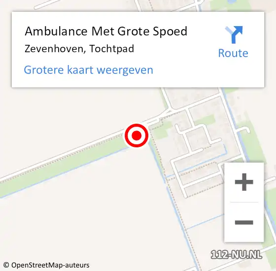 Locatie op kaart van de 112 melding: Ambulance Met Grote Spoed Naar Zevenhoven, Tochtpad op 22 april 2022 21:57