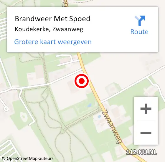 Locatie op kaart van de 112 melding: Brandweer Met Spoed Naar Koudekerke, Zwaanweg op 23 april 2022 00:42