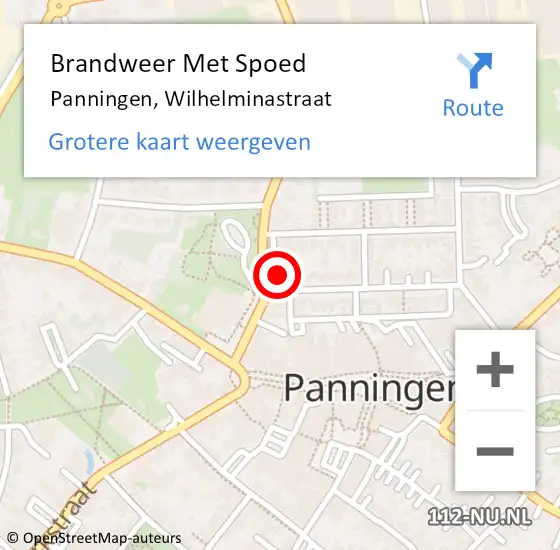 Locatie op kaart van de 112 melding: Brandweer Met Spoed Naar Panningen, Wilhelminastraat op 23 april 2022 02:09