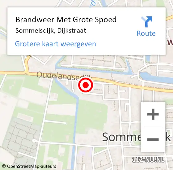 Locatie op kaart van de 112 melding: Brandweer Met Grote Spoed Naar Sommelsdijk, Dijkstraat op 23 april 2022 02:18