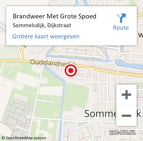 Locatie op kaart van de 112 melding: Brandweer Met Grote Spoed Naar Sommelsdijk, Dijkstraat op 23 april 2022 02:25