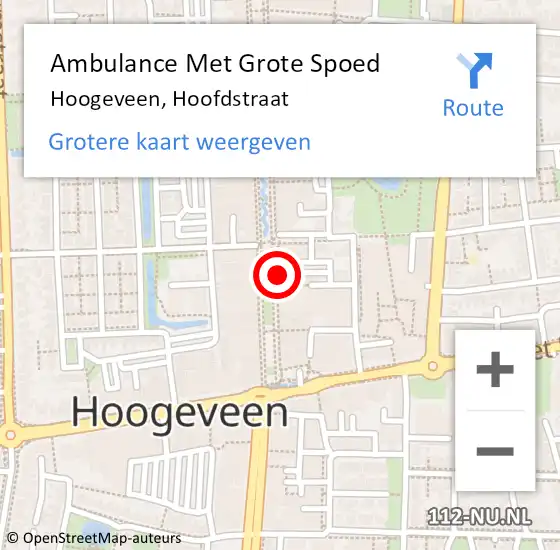 Locatie op kaart van de 112 melding: Ambulance Met Grote Spoed Naar Hoogeveen, Hoofdstraat op 15 juli 2014 10:37