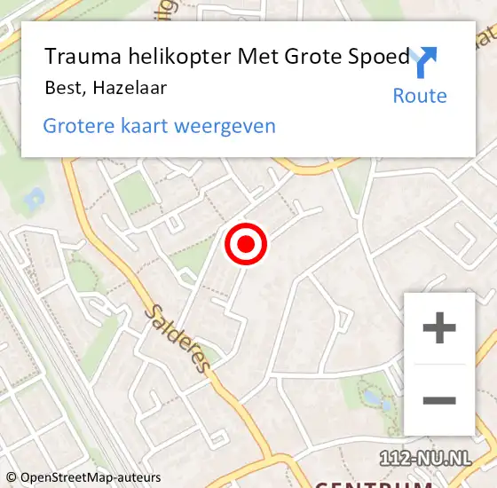 Locatie op kaart van de 112 melding: Trauma helikopter Met Grote Spoed Naar Best, Hazelaar op 23 april 2022 04:29