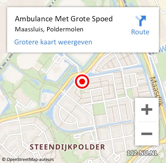 Locatie op kaart van de 112 melding: Ambulance Met Grote Spoed Naar Maassluis, Poldermolen op 23 april 2022 05:40