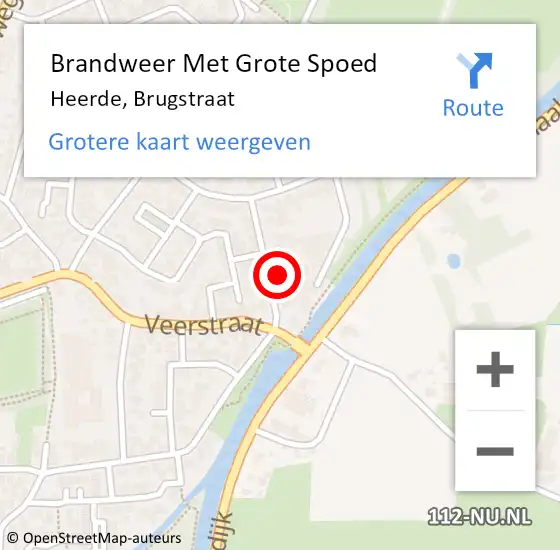 Locatie op kaart van de 112 melding: Brandweer Met Grote Spoed Naar Heerde, Brugstraat op 23 april 2022 08:15