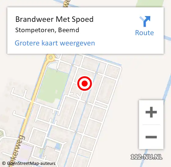 Locatie op kaart van de 112 melding: Brandweer Met Spoed Naar Stompetoren, Beemd op 23 april 2022 09:10