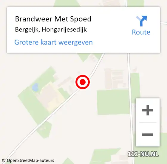 Locatie op kaart van de 112 melding: Brandweer Met Spoed Naar Bergeijk, Hongarijesedijk op 23 april 2022 09:11