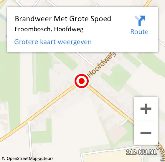 Locatie op kaart van de 112 melding: Brandweer Met Grote Spoed Naar Froombosch, Hoofdweg op 8 oktober 2013 11:49