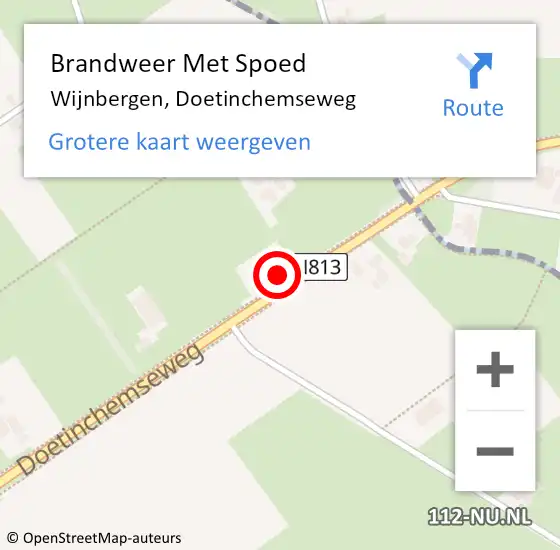 Locatie op kaart van de 112 melding: Brandweer Met Spoed Naar Wijnbergen, Doetinchemseweg op 23 april 2022 11:00