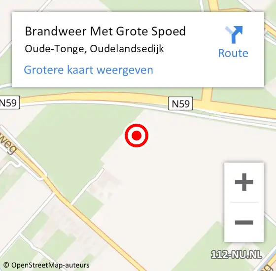 Locatie op kaart van de 112 melding: Brandweer Met Grote Spoed Naar Oude-Tonge, Oudelandsedijk op 23 april 2022 11:03