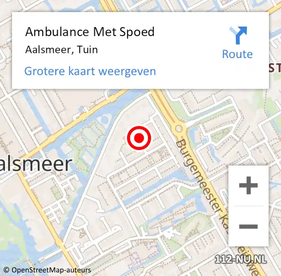 Locatie op kaart van de 112 melding: Ambulance Met Spoed Naar Aalsmeer, Tuin op 23 april 2022 11:17