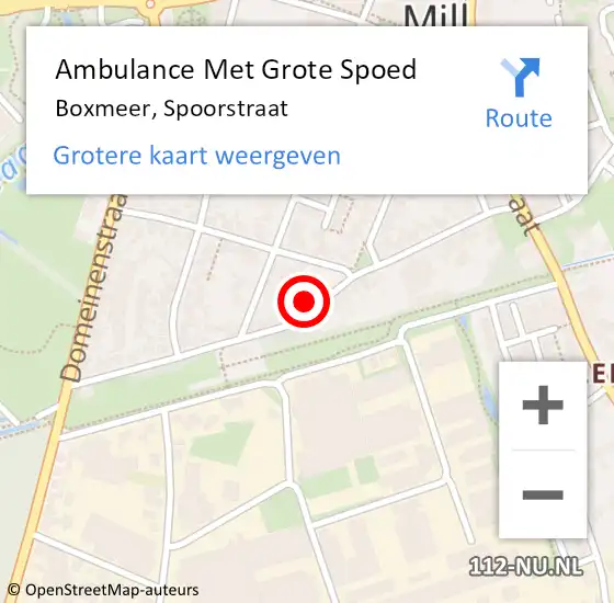 Locatie op kaart van de 112 melding: Ambulance Met Grote Spoed Naar Boxmeer, Spoorstraat op 23 april 2022 11:29