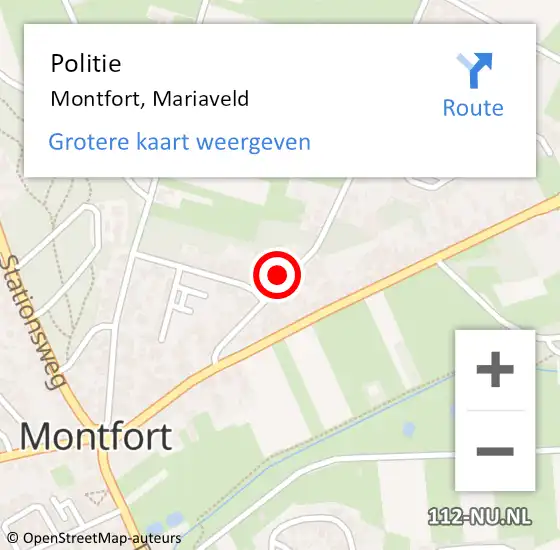 Locatie op kaart van de 112 melding: Politie Montfort, Mariaveld op 23 april 2022 11:35