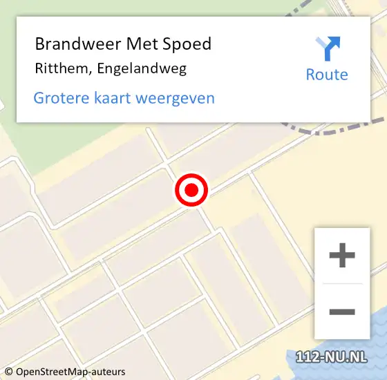 Locatie op kaart van de 112 melding: Brandweer Met Spoed Naar Ritthem, Engelandweg op 23 april 2022 11:53