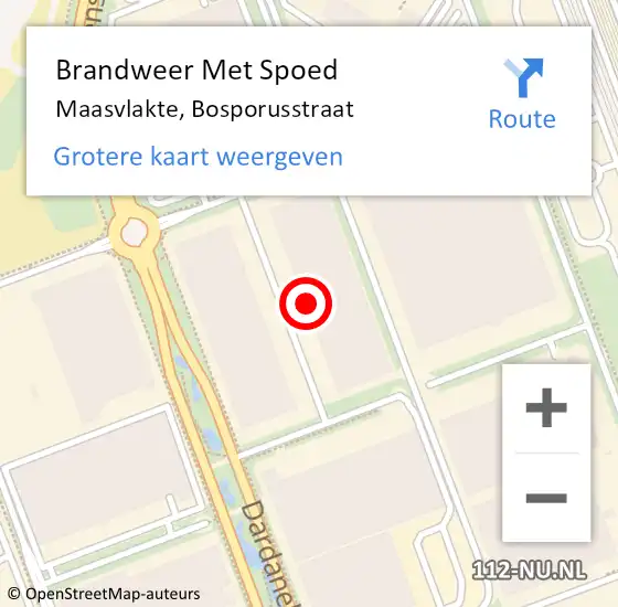 Locatie op kaart van de 112 melding: Brandweer Met Spoed Naar Maasvlakte, Bosporusstraat op 23 april 2022 12:05