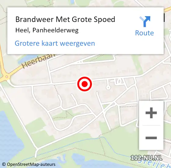 Locatie op kaart van de 112 melding: Brandweer Met Grote Spoed Naar Heel, Panheelderweg op 23 april 2022 12:15