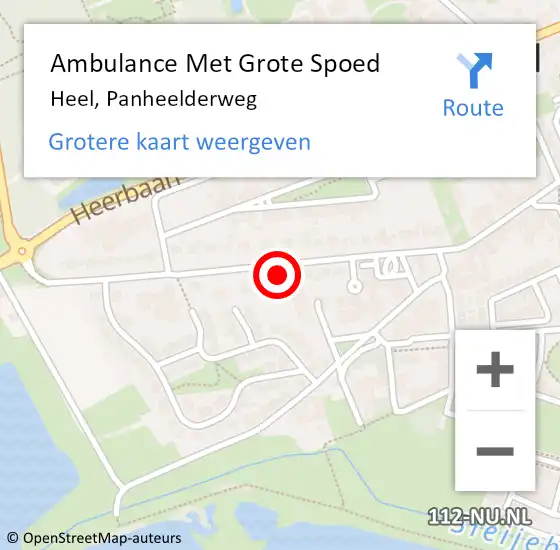 Locatie op kaart van de 112 melding: Ambulance Met Grote Spoed Naar Heel, Panheelderweg op 23 april 2022 12:17