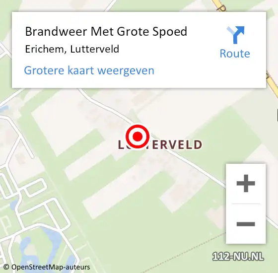 Locatie op kaart van de 112 melding: Brandweer Met Grote Spoed Naar Erichem, Lutterveld op 23 april 2022 12:41