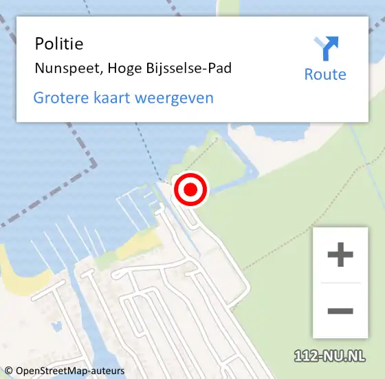 Locatie op kaart van de 112 melding: Politie Nunspeet, Hoge Bijsselse-Pad op 23 april 2022 12:54