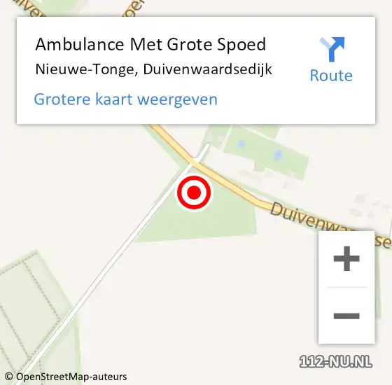 Locatie op kaart van de 112 melding: Ambulance Met Grote Spoed Naar Nieuwe-Tonge, Duivenwaardsedijk op 8 oktober 2013 11:51