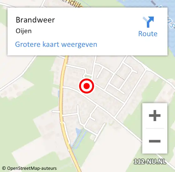 Locatie op kaart van de 112 melding: Brandweer Oijen op 23 april 2022 14:16