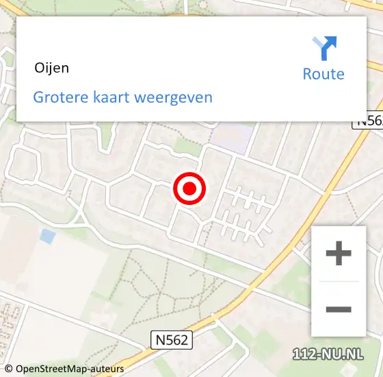 Locatie op kaart van de 112 melding:  Oijen op 23 april 2022 14:16