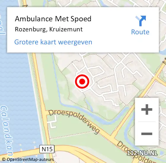 Locatie op kaart van de 112 melding: Ambulance Met Spoed Naar Rozenburg, Kruizemunt op 23 april 2022 15:08