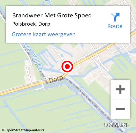 Locatie op kaart van de 112 melding: Brandweer Met Grote Spoed Naar Polsbroek, Dorp op 23 april 2022 15:31