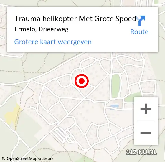 Locatie op kaart van de 112 melding: Trauma helikopter Met Grote Spoed Naar Ermelo, Drieërweg op 23 april 2022 15:49