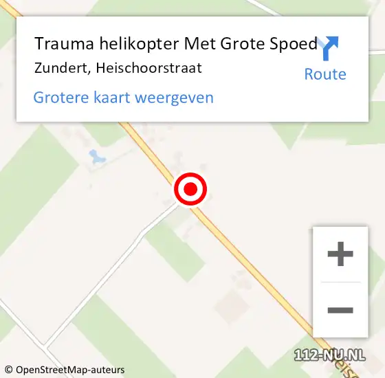 Locatie op kaart van de 112 melding: Trauma helikopter Met Grote Spoed Naar Zundert, Heischoorstraat op 23 april 2022 15:52