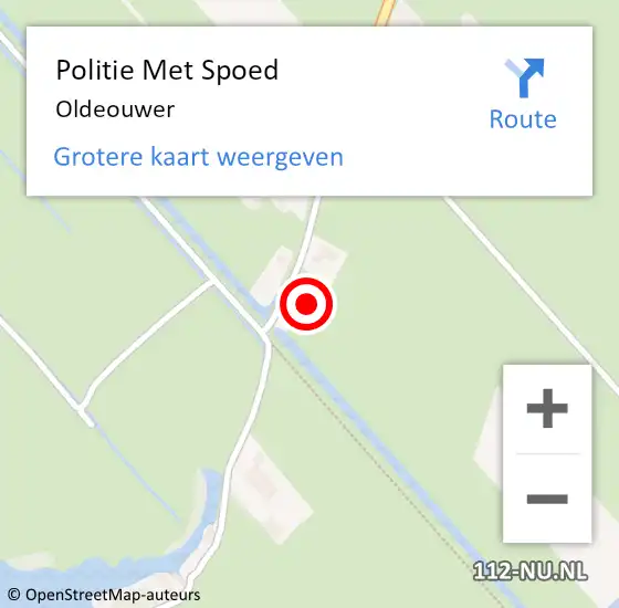 Locatie op kaart van de 112 melding: Politie Met Spoed Naar Oldeouwer op 23 april 2022 16:10