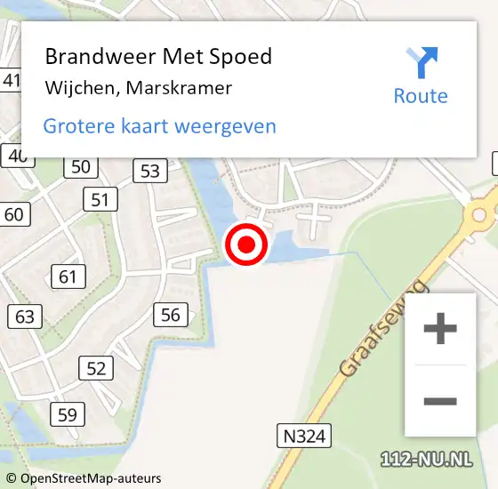 Locatie op kaart van de 112 melding: Brandweer Met Spoed Naar Wijchen, Marskramer op 23 april 2022 16:12