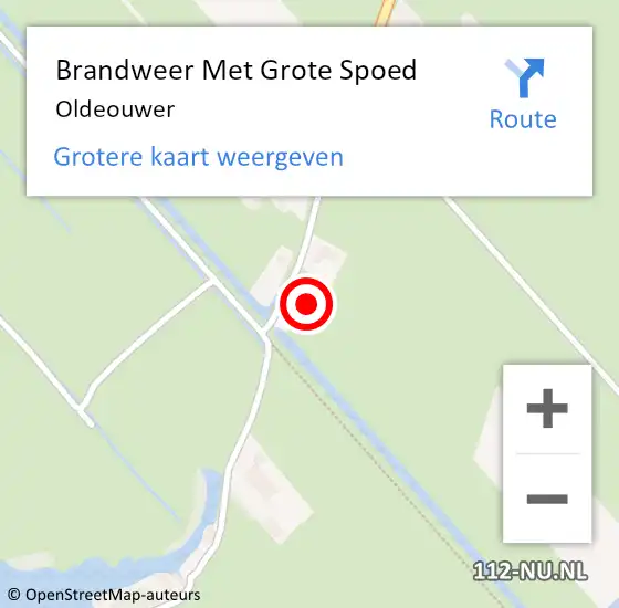 Locatie op kaart van de 112 melding: Brandweer Met Grote Spoed Naar Oldeouwer op 23 april 2022 16:14