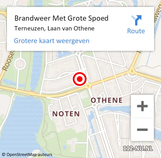 Locatie op kaart van de 112 melding: Brandweer Met Grote Spoed Naar Terneuzen, Laan van Othene op 23 april 2022 16:15