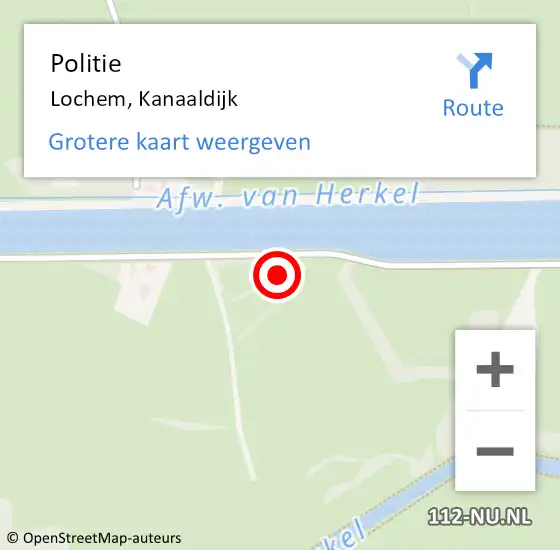 Locatie op kaart van de 112 melding: Politie Lochem, Kanaaldijk op 23 april 2022 16:30