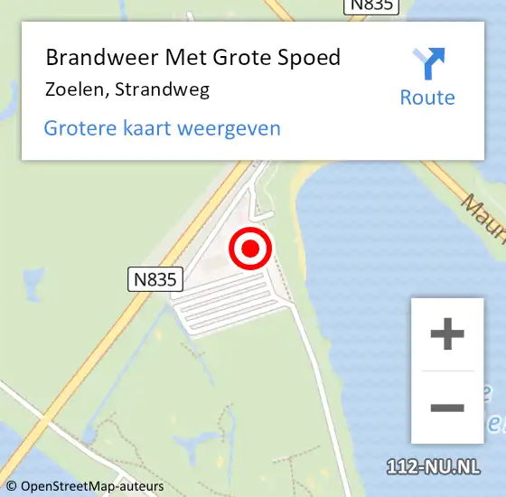 Locatie op kaart van de 112 melding: Brandweer Met Grote Spoed Naar Zoelen, Strandweg op 23 april 2022 17:30