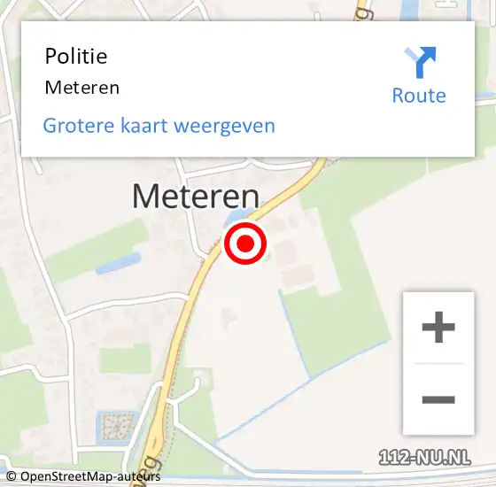 Locatie op kaart van de 112 melding: Politie Meteren op 23 april 2022 17:32