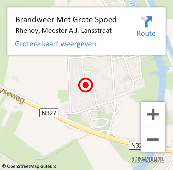 Locatie op kaart van de 112 melding: Brandweer Met Grote Spoed Naar Rhenoy, Meester A.J. Lansstraat op 23 april 2022 17:44