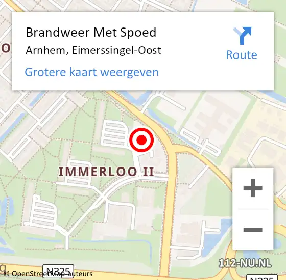 Locatie op kaart van de 112 melding: Brandweer Met Spoed Naar Arnhem, Eimerssingel-Oost op 23 april 2022 17:54