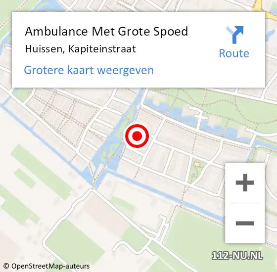 Locatie op kaart van de 112 melding: Ambulance Met Grote Spoed Naar Huissen, Kapiteinstraat op 23 april 2022 18:16