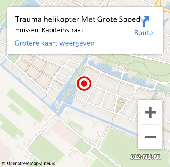 Locatie op kaart van de 112 melding: Trauma helikopter Met Grote Spoed Naar Huissen, Kapiteinstraat op 23 april 2022 18:22