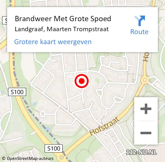 Locatie op kaart van de 112 melding: Brandweer Met Grote Spoed Naar Landgraaf, Maarten Trompstraat op 23 april 2022 18:28