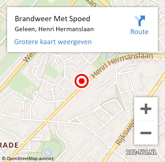 Locatie op kaart van de 112 melding: Brandweer Met Spoed Naar Geleen, Henri Hermanslaan op 23 april 2022 18:32